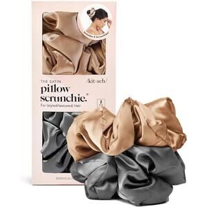 Kitsch Satin Scrunchies for Women - 2 Packages (total of 4 Scrunchies)